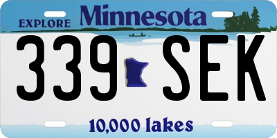 MN license plate 339SEK