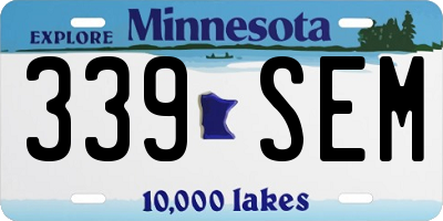 MN license plate 339SEM