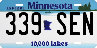 MN license plate 339SEN