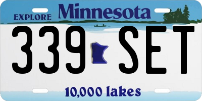 MN license plate 339SET