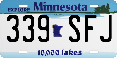 MN license plate 339SFJ