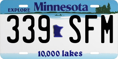 MN license plate 339SFM