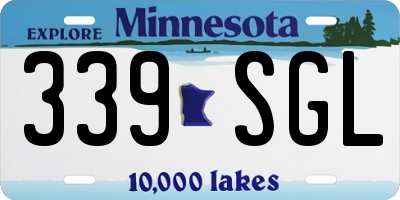MN license plate 339SGL