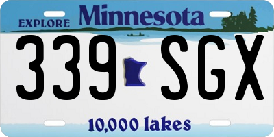 MN license plate 339SGX