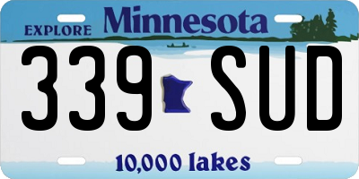 MN license plate 339SUD