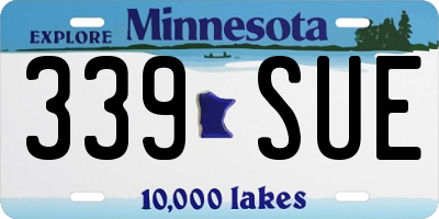 MN license plate 339SUE