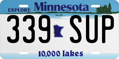 MN license plate 339SUP