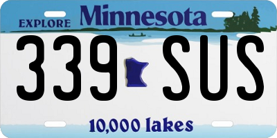 MN license plate 339SUS
