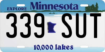 MN license plate 339SUT