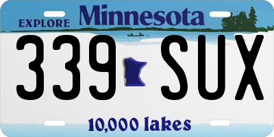 MN license plate 339SUX