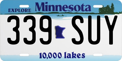 MN license plate 339SUY