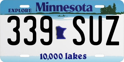 MN license plate 339SUZ