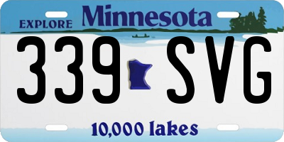 MN license plate 339SVG