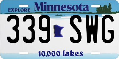 MN license plate 339SWG