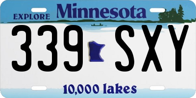 MN license plate 339SXY