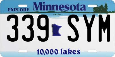 MN license plate 339SYM