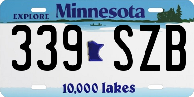 MN license plate 339SZB
