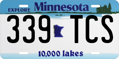 MN license plate 339TCS