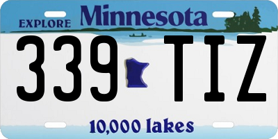 MN license plate 339TIZ