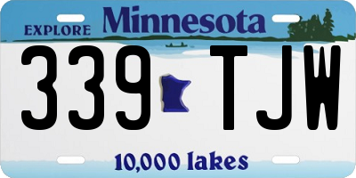 MN license plate 339TJW