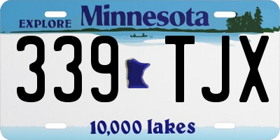 MN license plate 339TJX