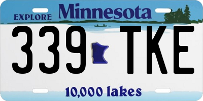MN license plate 339TKE