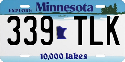 MN license plate 339TLK