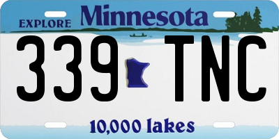 MN license plate 339TNC