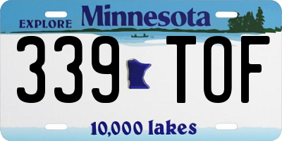 MN license plate 339TOF