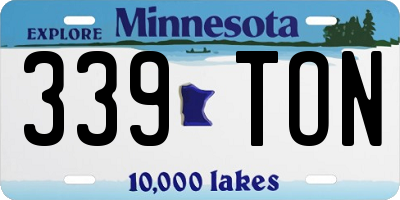 MN license plate 339TON