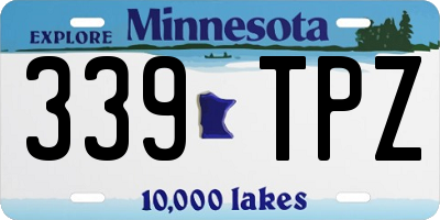 MN license plate 339TPZ