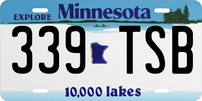 MN license plate 339TSB