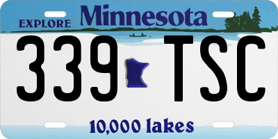 MN license plate 339TSC