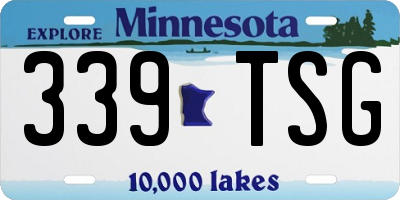 MN license plate 339TSG