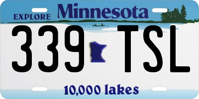 MN license plate 339TSL