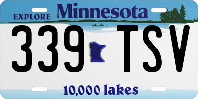MN license plate 339TSV