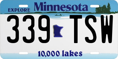 MN license plate 339TSW