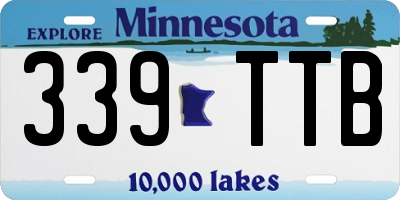 MN license plate 339TTB