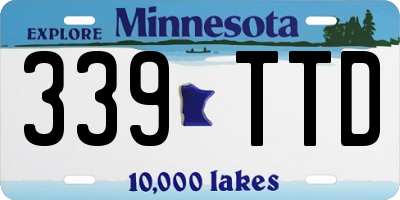 MN license plate 339TTD