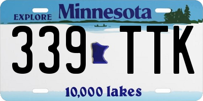 MN license plate 339TTK