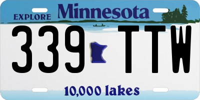 MN license plate 339TTW