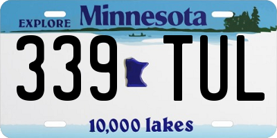 MN license plate 339TUL