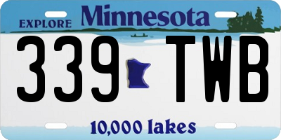 MN license plate 339TWB