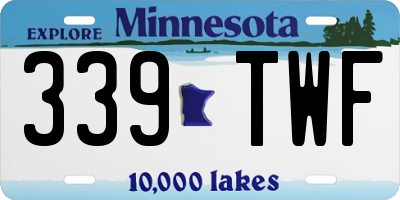 MN license plate 339TWF