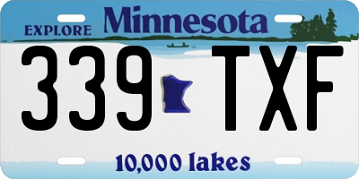 MN license plate 339TXF