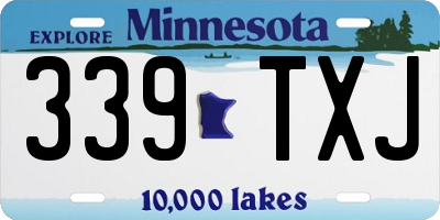 MN license plate 339TXJ