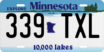 MN license plate 339TXL