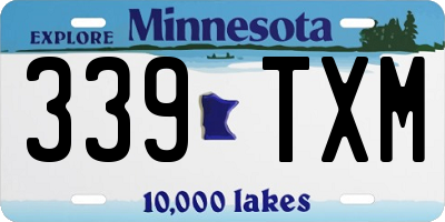 MN license plate 339TXM