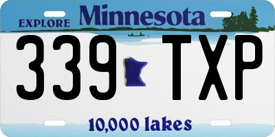 MN license plate 339TXP
