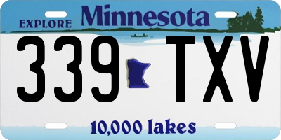MN license plate 339TXV